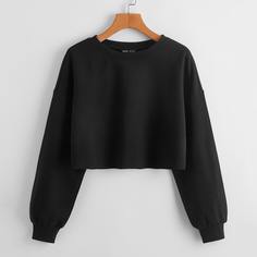 Однотонный короткий пуловер Shein