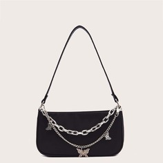 Сумка-багет с цепочкой и металлической бабочкой Shein