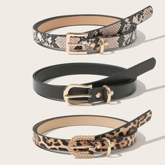 3шт ремень с леопардовым узором Shein