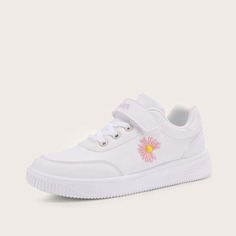 Туфли с цветочной вышивкой для девочек Shein