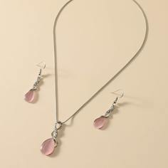 Ожерелье и серьги со стразами Shein