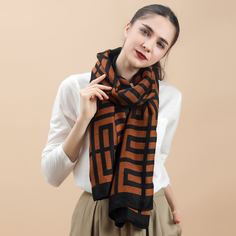 Шарф с геометрическим рисунком Shein
