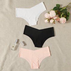 Однотонные трусики 3шт Shein