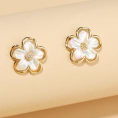 Серьги-гвоздики в форме цветка Shein