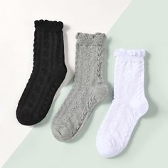 Однотонные носки 3 пары Shein