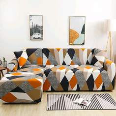 Чехол для дивана и 1шт чехол для подушки с геометрическим узором Shein