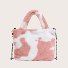 Плюшевая сумка на руку с коровьим рисунком Shein