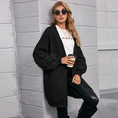 Одноцветный Повседневный Кардиганы Shein
