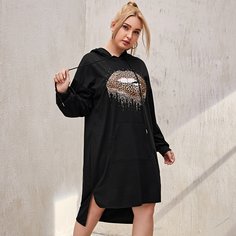 на кулиске Леопард Повседневный Свитшоты размер плюс Shein