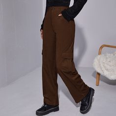 Вельветовые брюки с карманом Shein