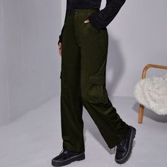 Вельветовые брюки с карманом Shein