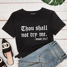 Лозунг Повседневный Футболки Shein