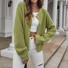 Однотонный кардиган с пуговицами Shein