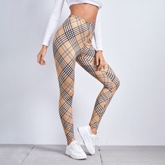 Леггинсы в клетку с высокой талией Shein