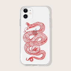 Прозрачный чехол для iPhone с принтом змеи Shein