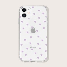 Прозрачный чехол для iPhone с принтом сердечка Shein