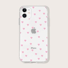 Прозрачный чехол для iPhone с принтом сердечка Shein