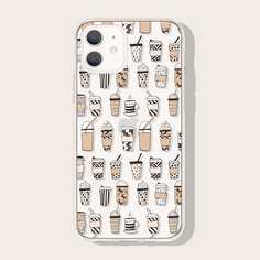 Чехол для iPhone с узором кофе Shein