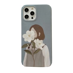 Чехол для iPhone с принтом девочки и цветка Shein