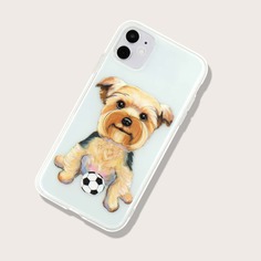 Чехол для iPhone с узором футболка и собаки Shein