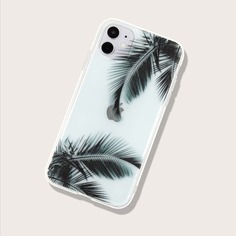 Прозрачный чехол для iPhone с принтом листьев Shein