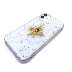 Прозрачный чехол для iPhone с декором цветка Shein