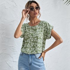 цветочный Бохо Блузы Shein