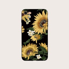 Чехол для iPhone с принтом подсолнуха 1шт Shein