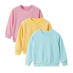 Ровный цвет Повседневный Свитшоты для девочек Shein