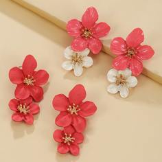 2 пары серьги-подвески с цветком Shein