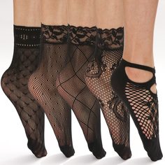 5 пар сетчатые носки с кружевной отделкой Shein