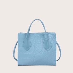 Сумка-сэтчел с крокодиловым узором для девочек Shein