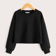 Однотонный пуловер для девочек Shein