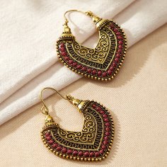 Серьги-кольца с плетеной отделкой Shein