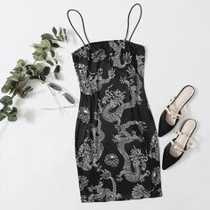 Платье с принтом "дракон Shein