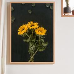 Картины в интерьере с принтом "подсолнух" без рамки Shein