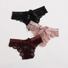 3 пакета кружевные трусики с бантом Shein