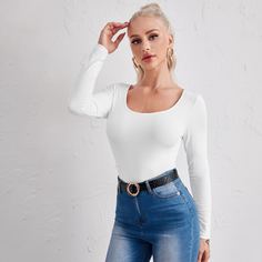 Одноцветный Основы Футболки Shein