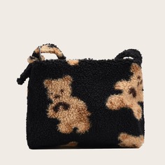 Плюшевая сумка через плечо с узором медведя Shein