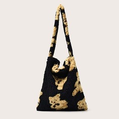 Плюшевая сумка на плечо с узором медведя Shein