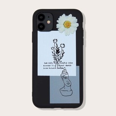 Чехол для iPhone с цветочным узором Shein
