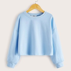 Однотонный пуловер для девочек Shein