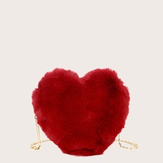 Плюшевая сумка на цепочке в форме сердечка Shein