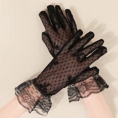 Кружевные перчатки с узором банта Shein