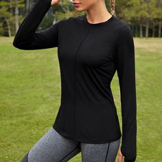 Одноцветный Спортивные футболки Shein