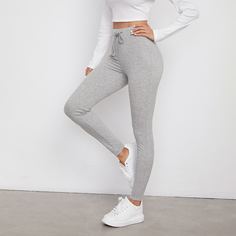Однотонные леггинсы на кулиске Shein