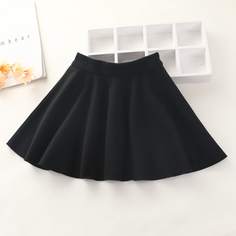 на молнии Одноцветный Повседневный Юбки для девочек Shein