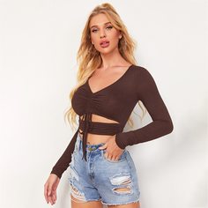 Короткий топ на кулиске Shein