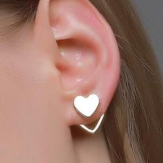 Серьги-гвоздики с сердечком Shein