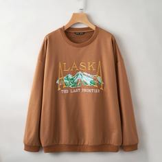 с вышивкой Графические изображения Повседневный Свитшоты Shein